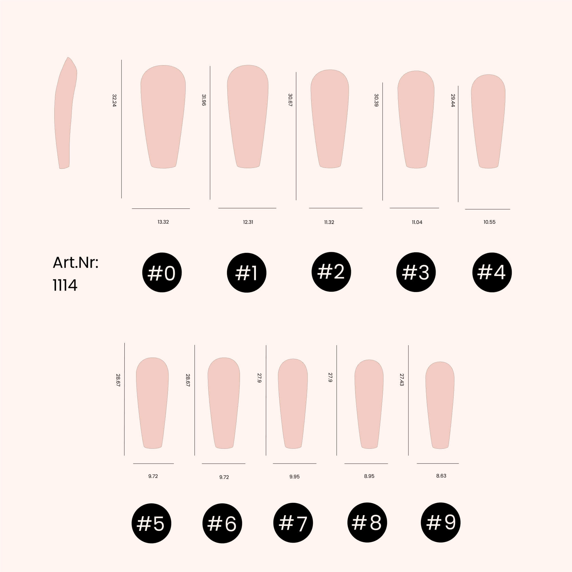 Soft Gel Nail Tips Coffin Shape 500 in Tipbox