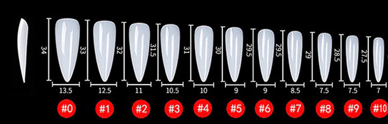 Soft Gel Nail Tips Stiletto Shape 500 in Tipbox