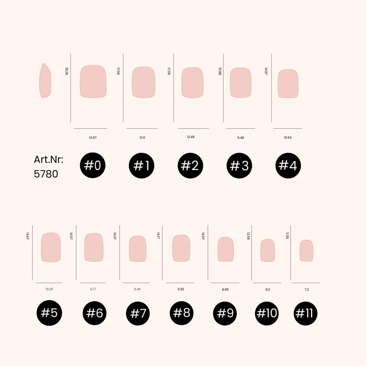 Soft Gel Nail Tips Short Square Shape Sweet Rose 120 in Tipbox