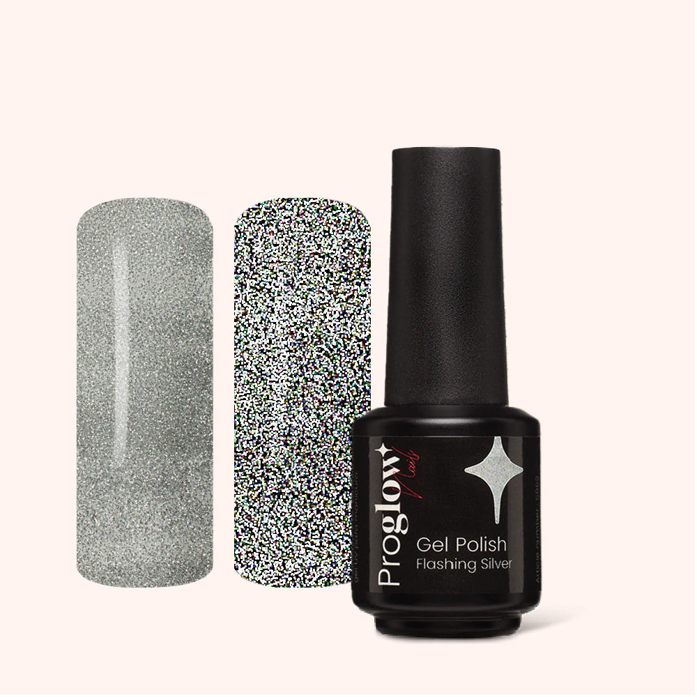 Gel Polish Shellac Flashing Silver