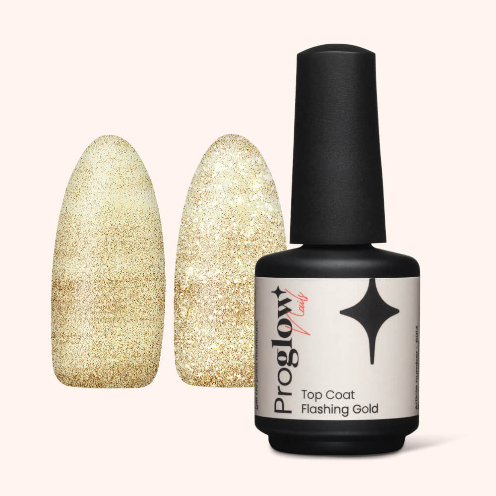 Gel Polish Flashing Gold Top Coat - No Wipe
