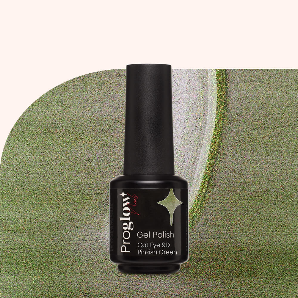 Gel Polish Shellac Cat-Eye 9D Pinkish Green