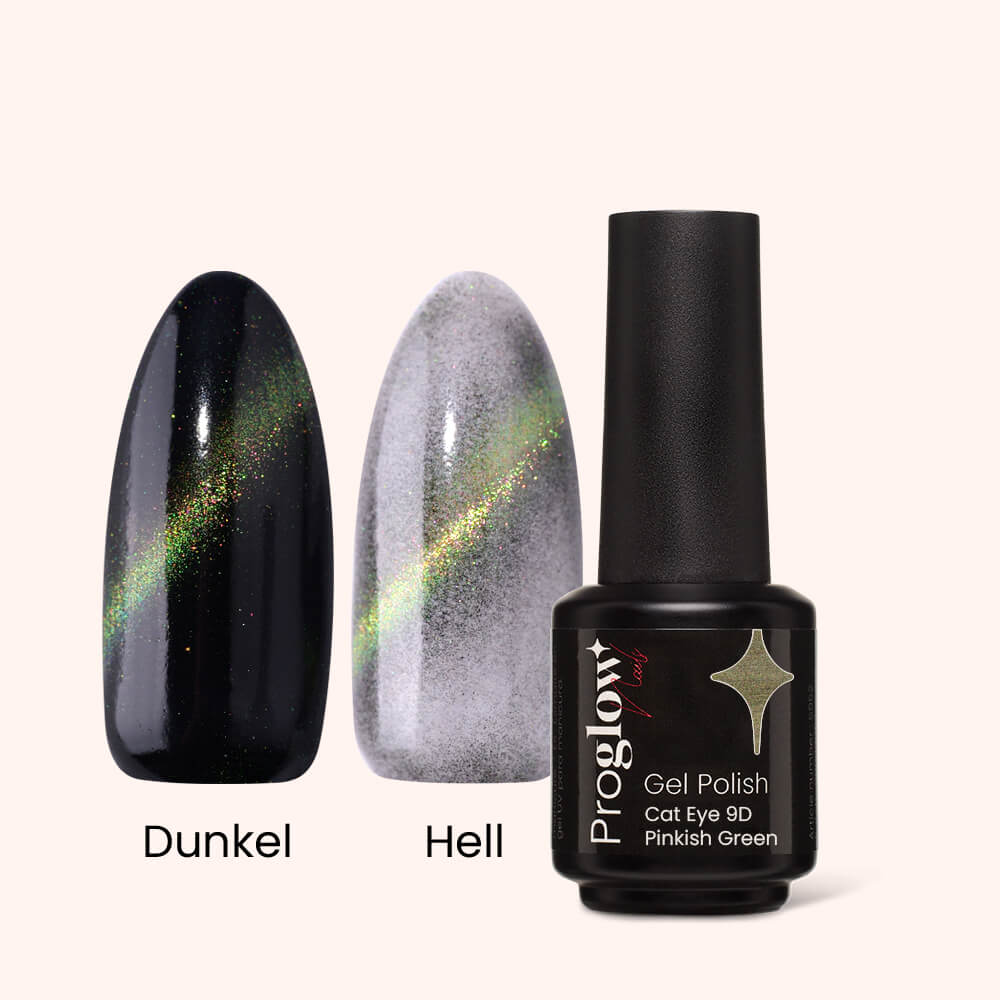 Gel Polish Shellac Cat-Eye 9D Pinkish Green
