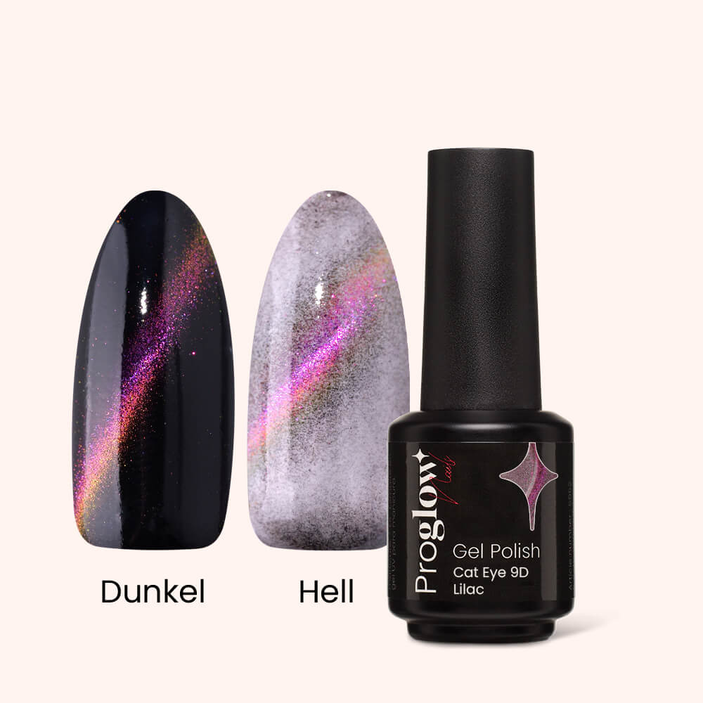 Gel Polish Shellac Cat-Eye 9D Pinkish Lilac