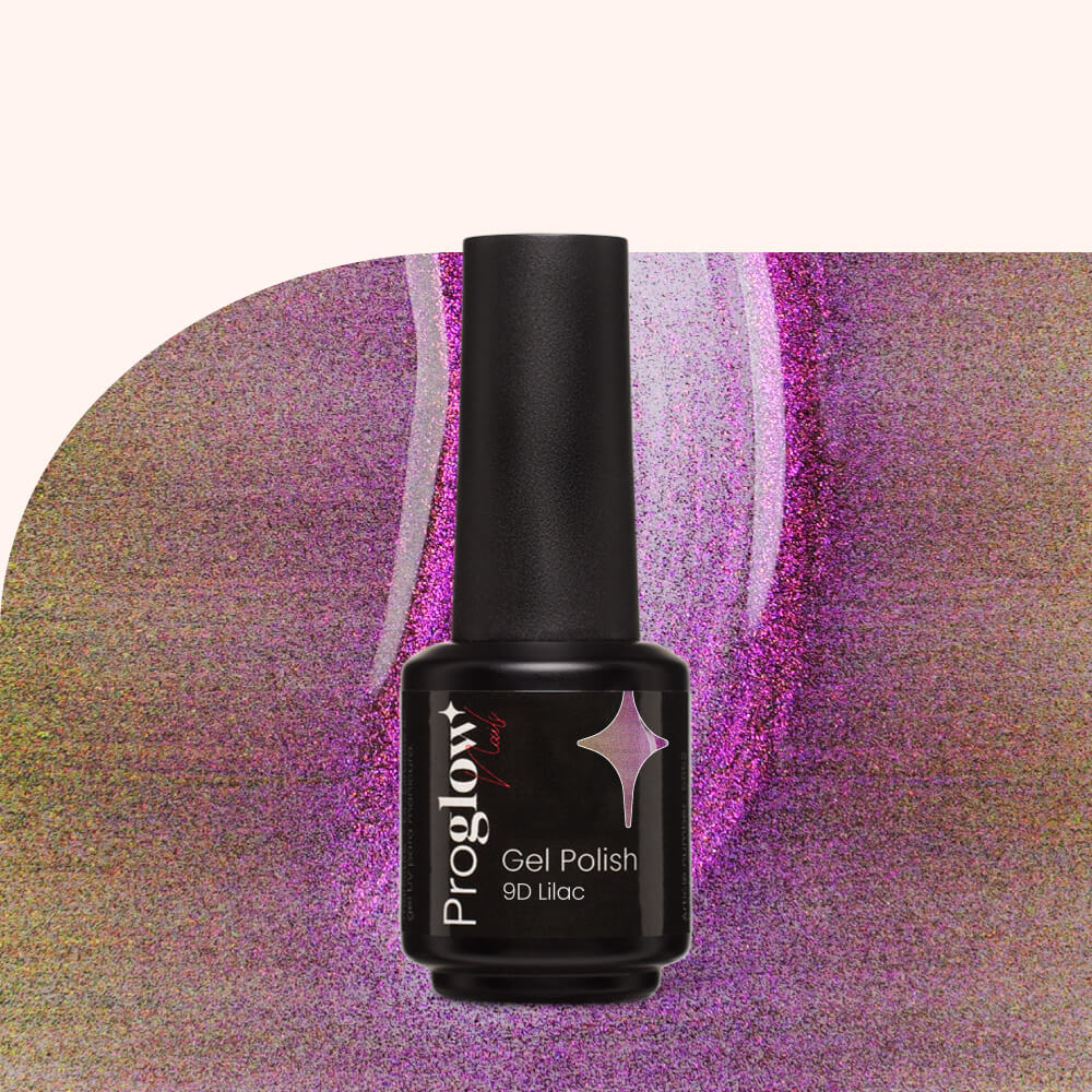 Gel Polish Shellac Cat-Eye 9D Pinkish Lilac