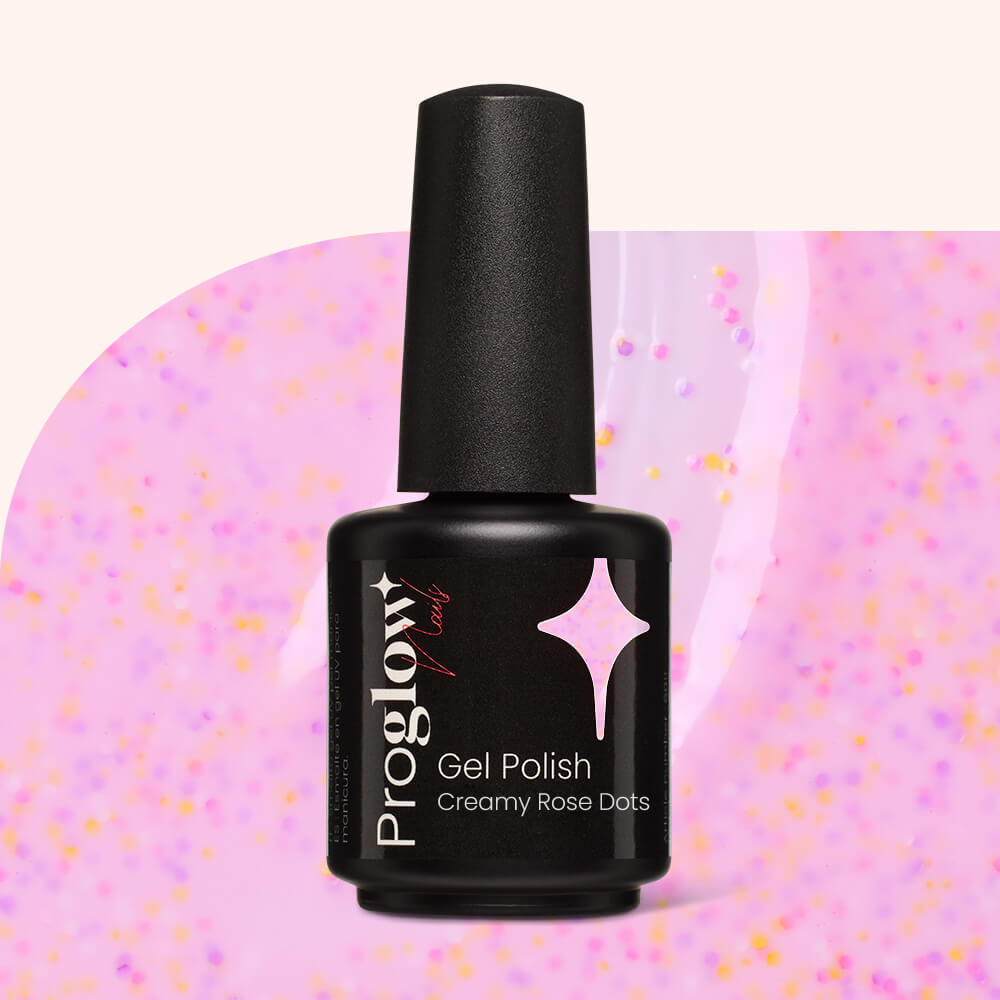 Gel Polish Shellac Creamy Rose Dots