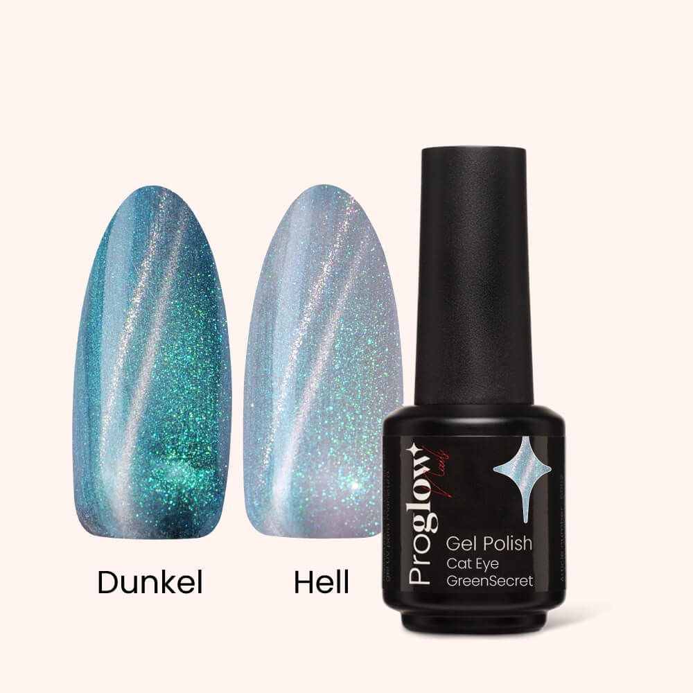 Gel Polish Shellac Cat Eye Green Secret