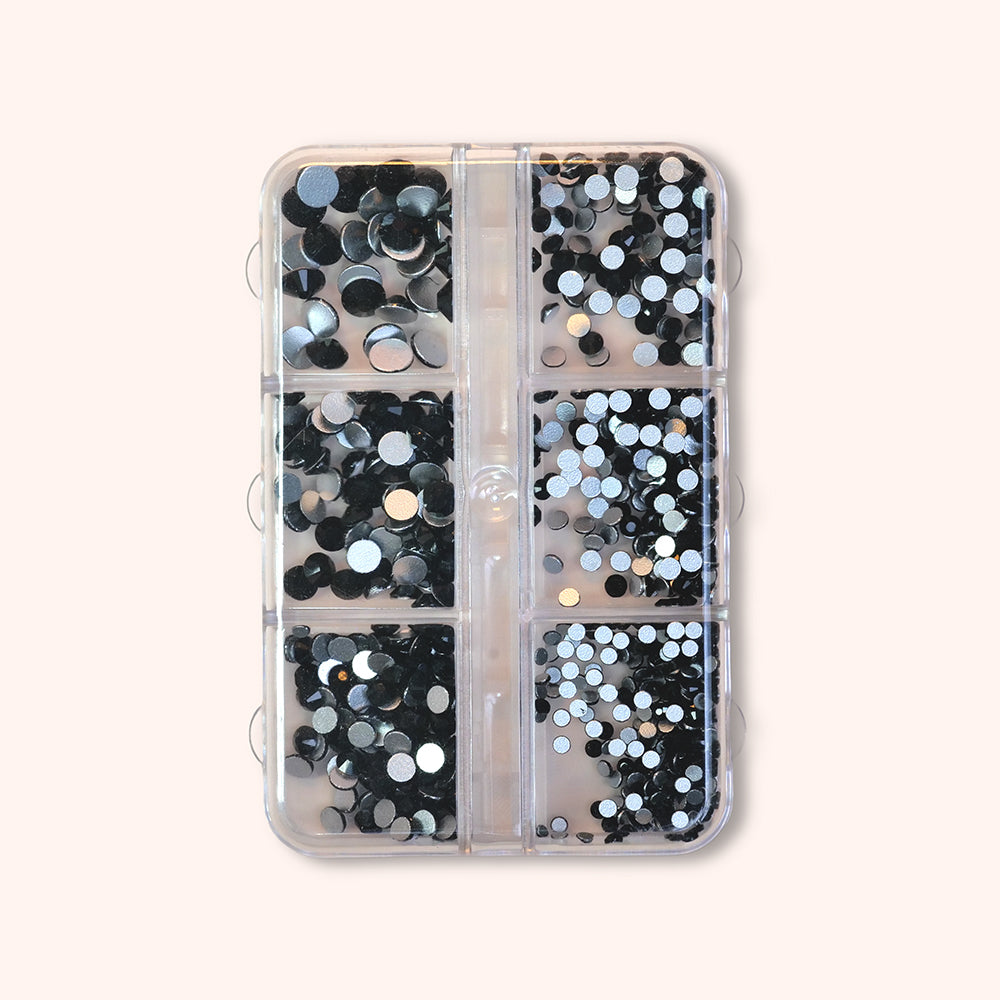 Strasssteine Schwarz in Box