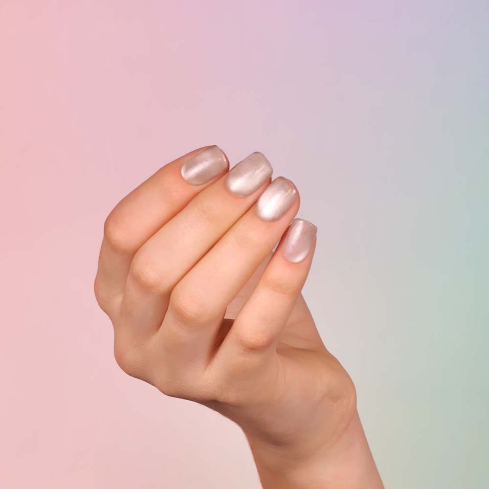 Gel Polish Shellac Crystal Cat Eye Silver