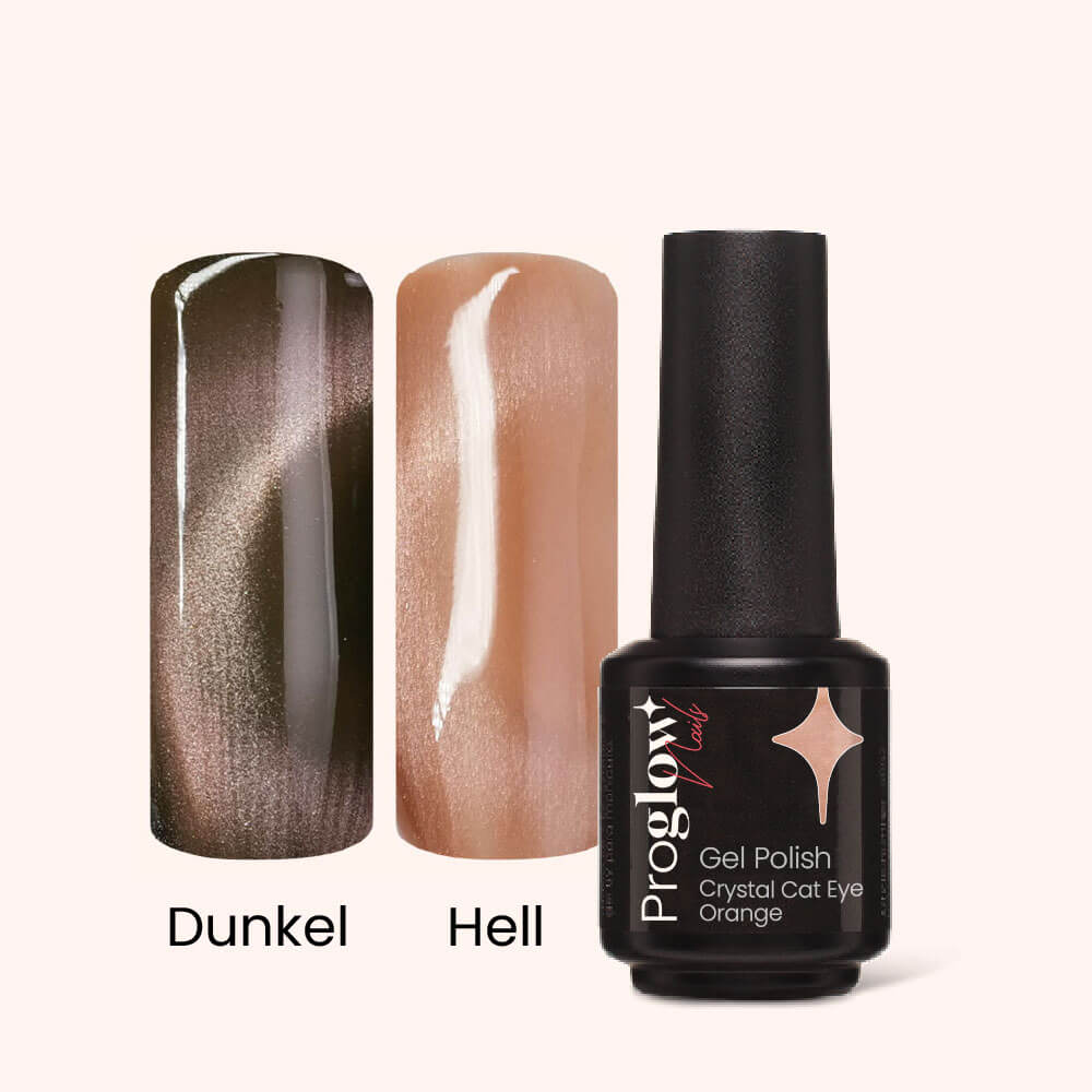 Gel Polish Shellac Crystal Cat Eye Orange