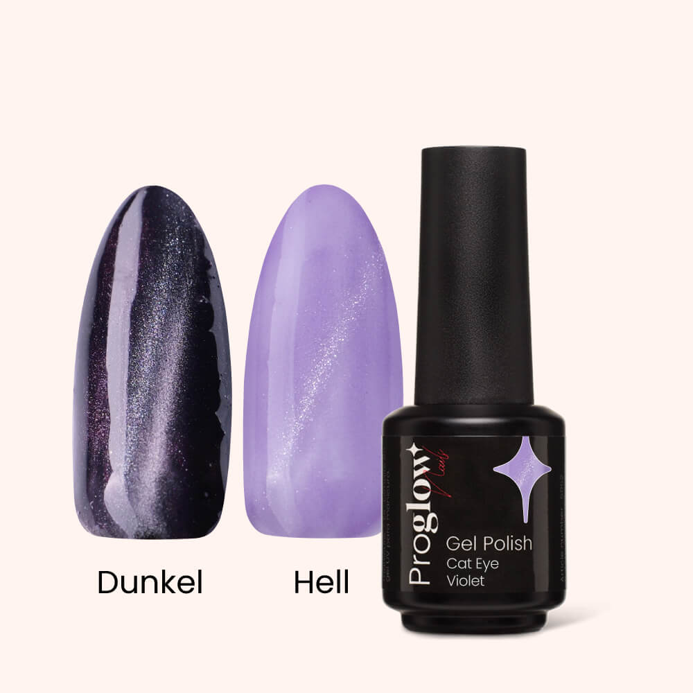 Gel Polish Shellac Crystal Cat Eye Violet