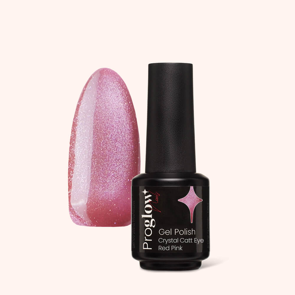 Gel Polish Crystal Cat Eye Red Pink