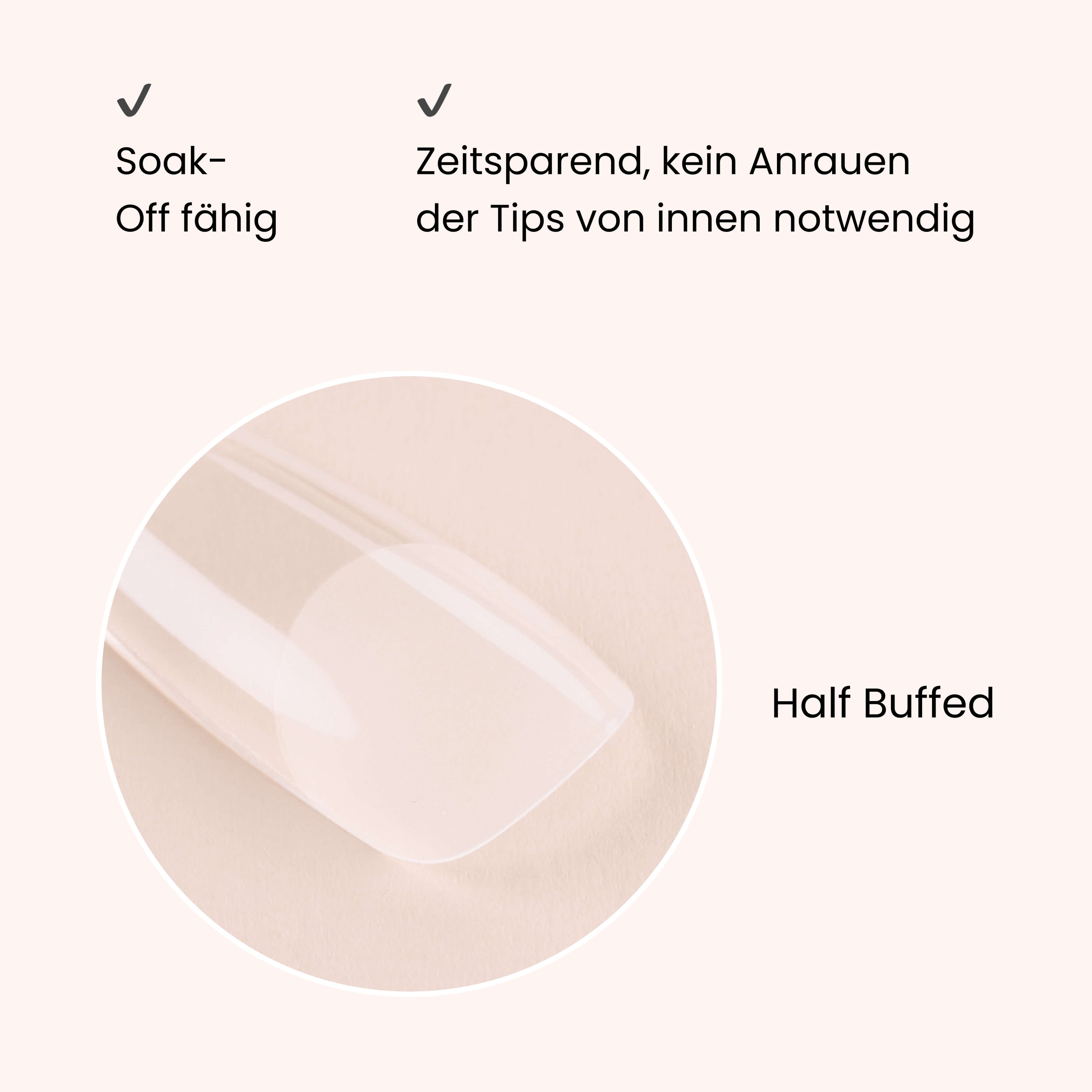 Soft Gel Nail Tips Half Buffed Long Almond Shape 504