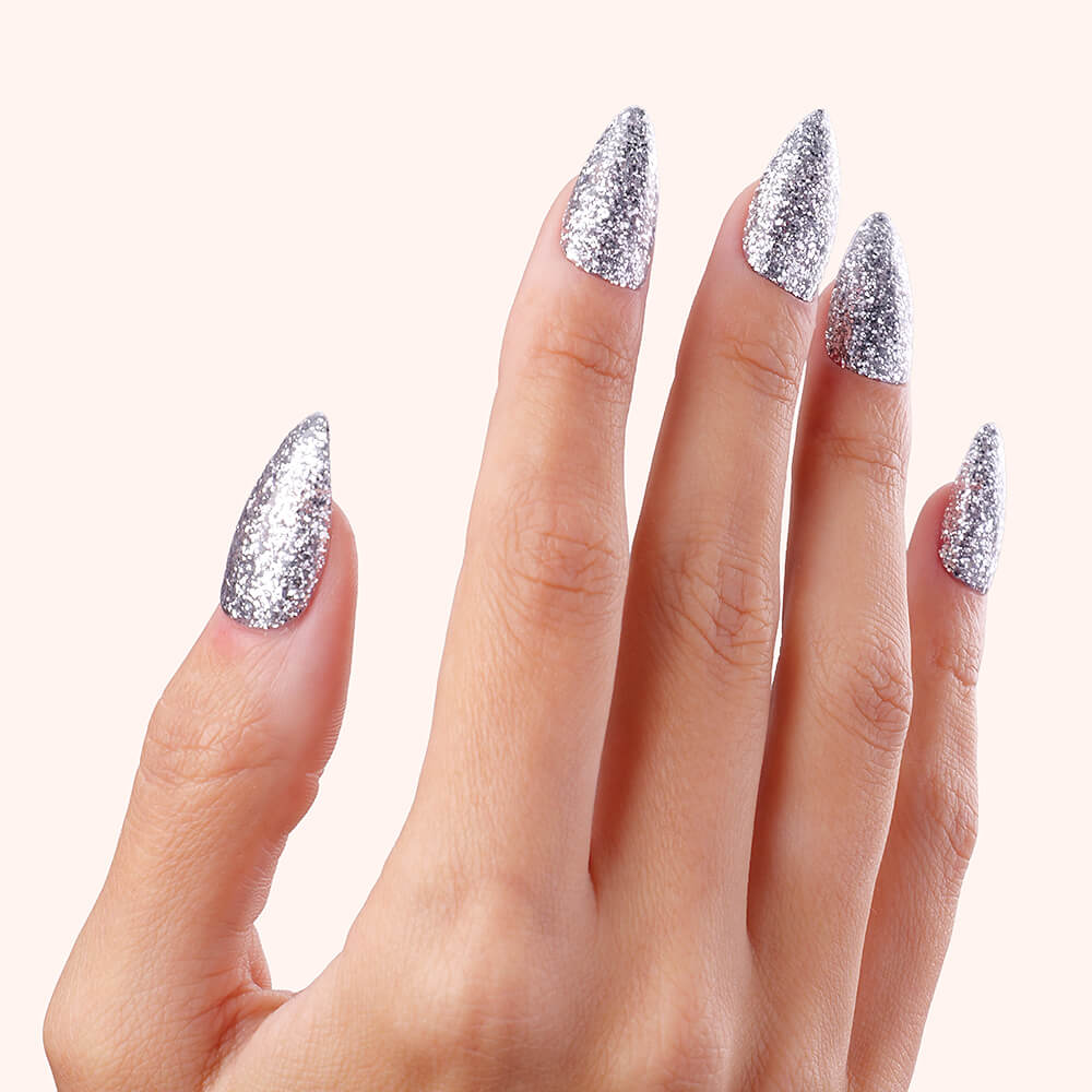 Gel Polish Shellac Silver Glam