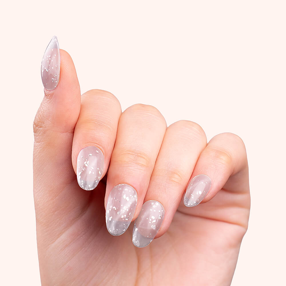 Gel Polish Shellac Cat Eye Silver Bubble