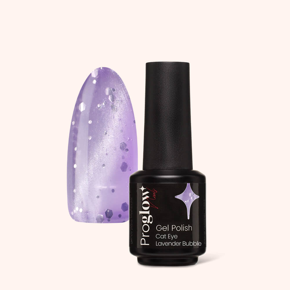 Gel Polish Shellac Cat Eye Lavender Bubble
