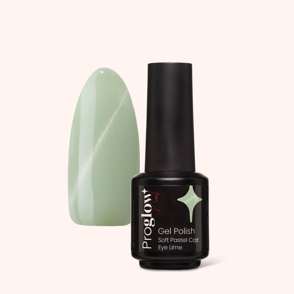 Gel Polish Shellac Soft Pastel Cat Eye Lime