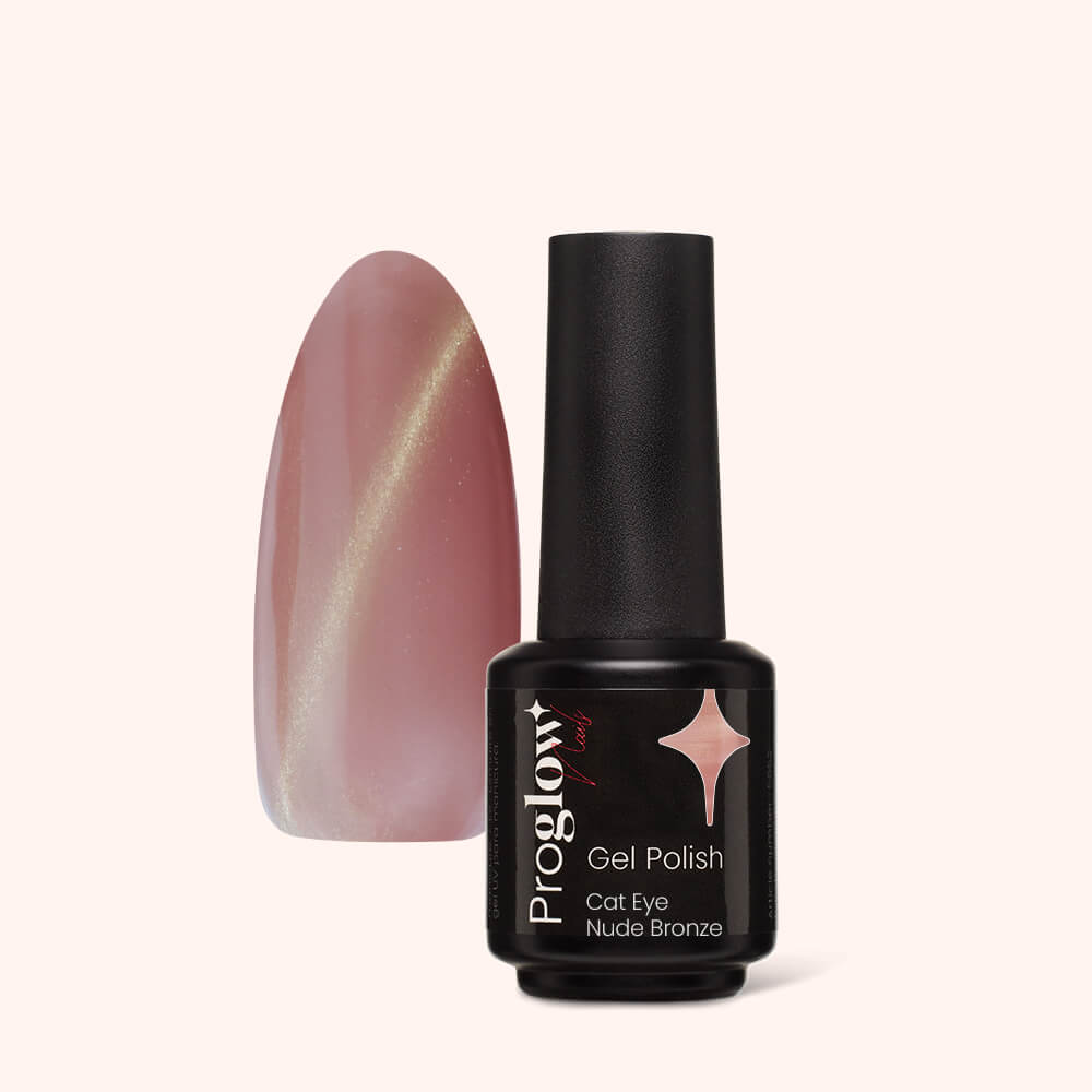 Gel Polish Shellac Cat Eye Nude Bronze
