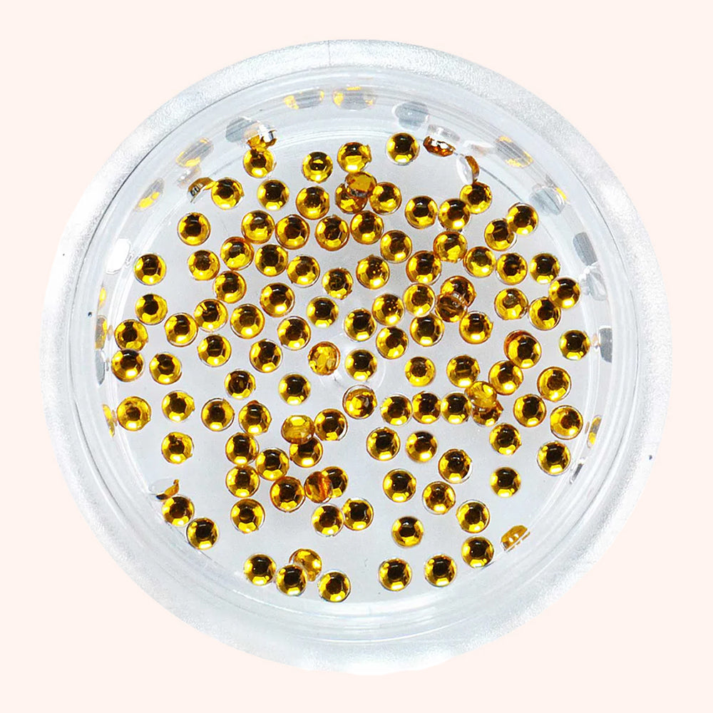 Strasssteine Rund / Gold 1,5mm