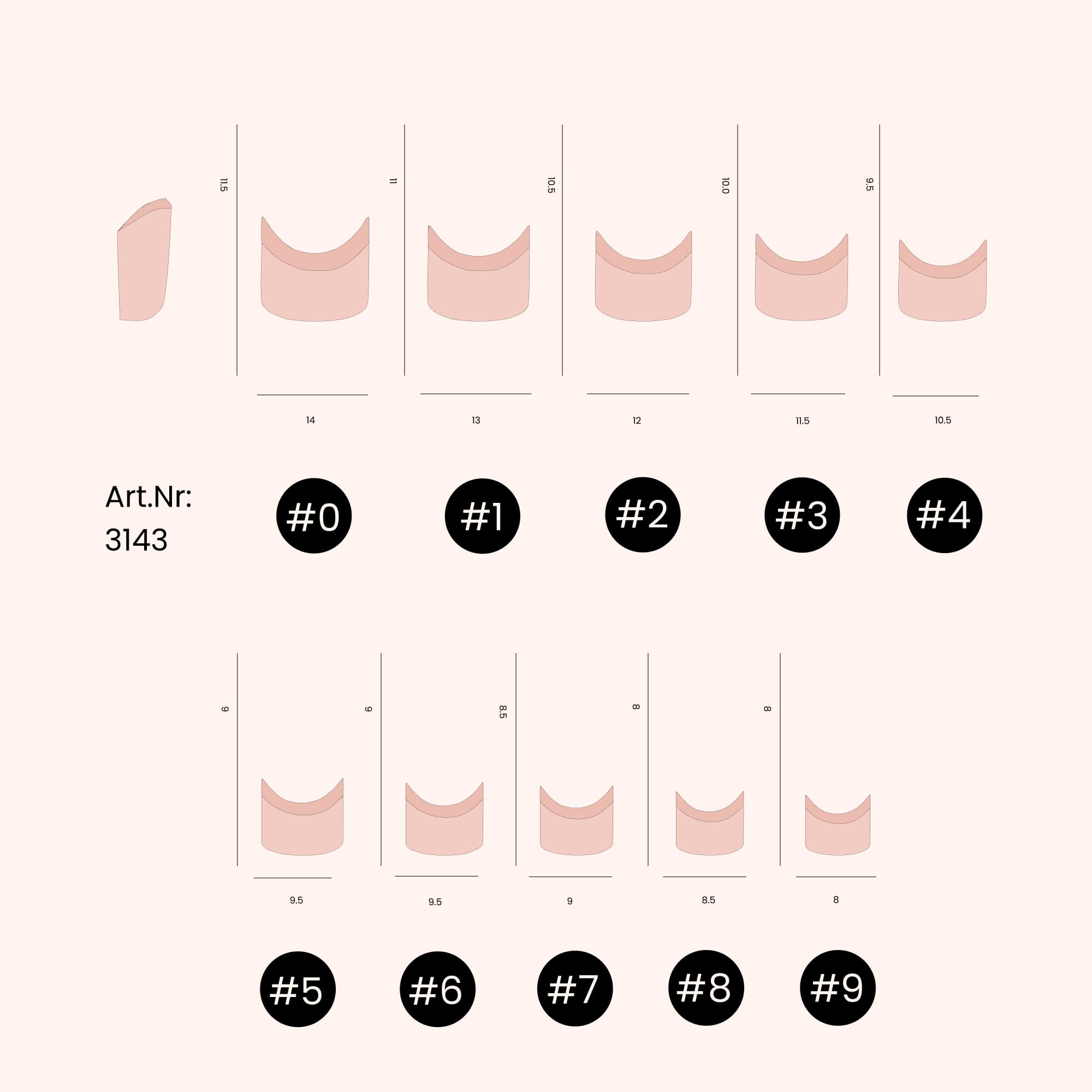 Zehen Tips - naturel (500 Stück)