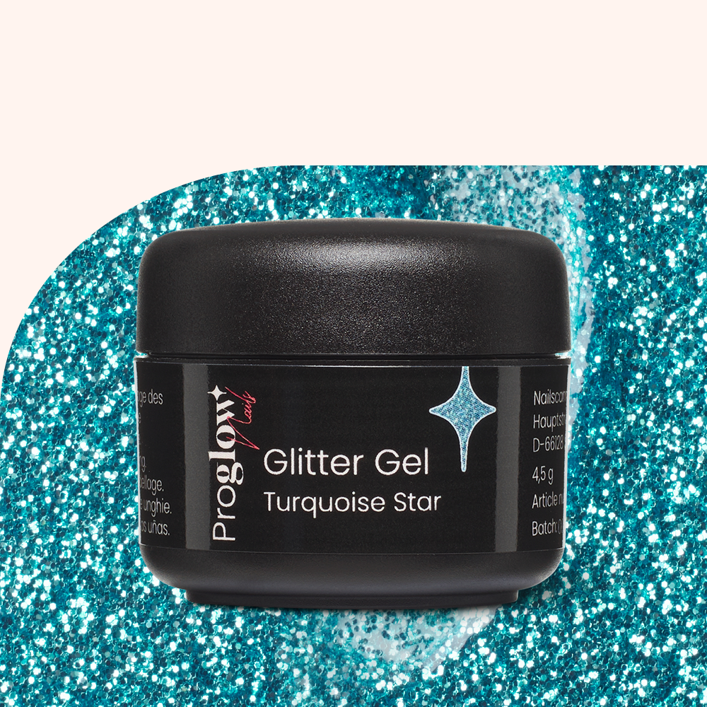 Glitter Gel Turquoise Star