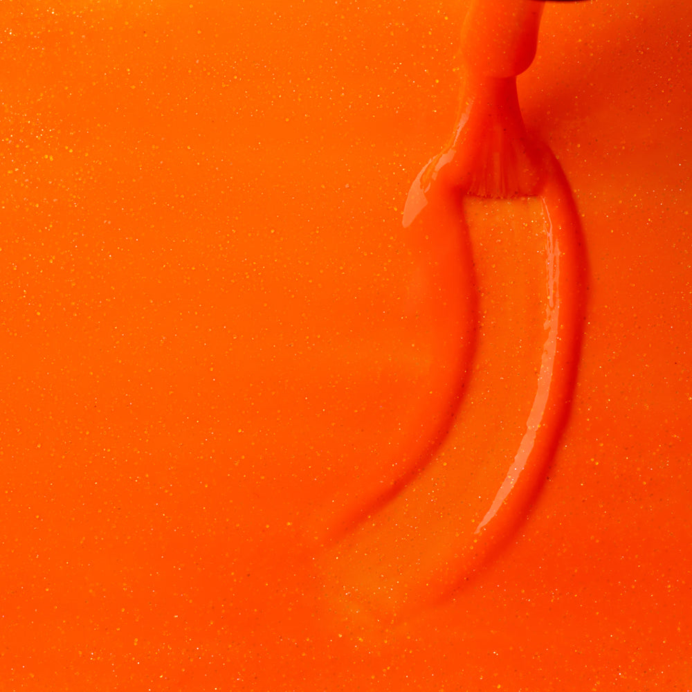 4098 Gel Polish Neon Orange Glitter 2
