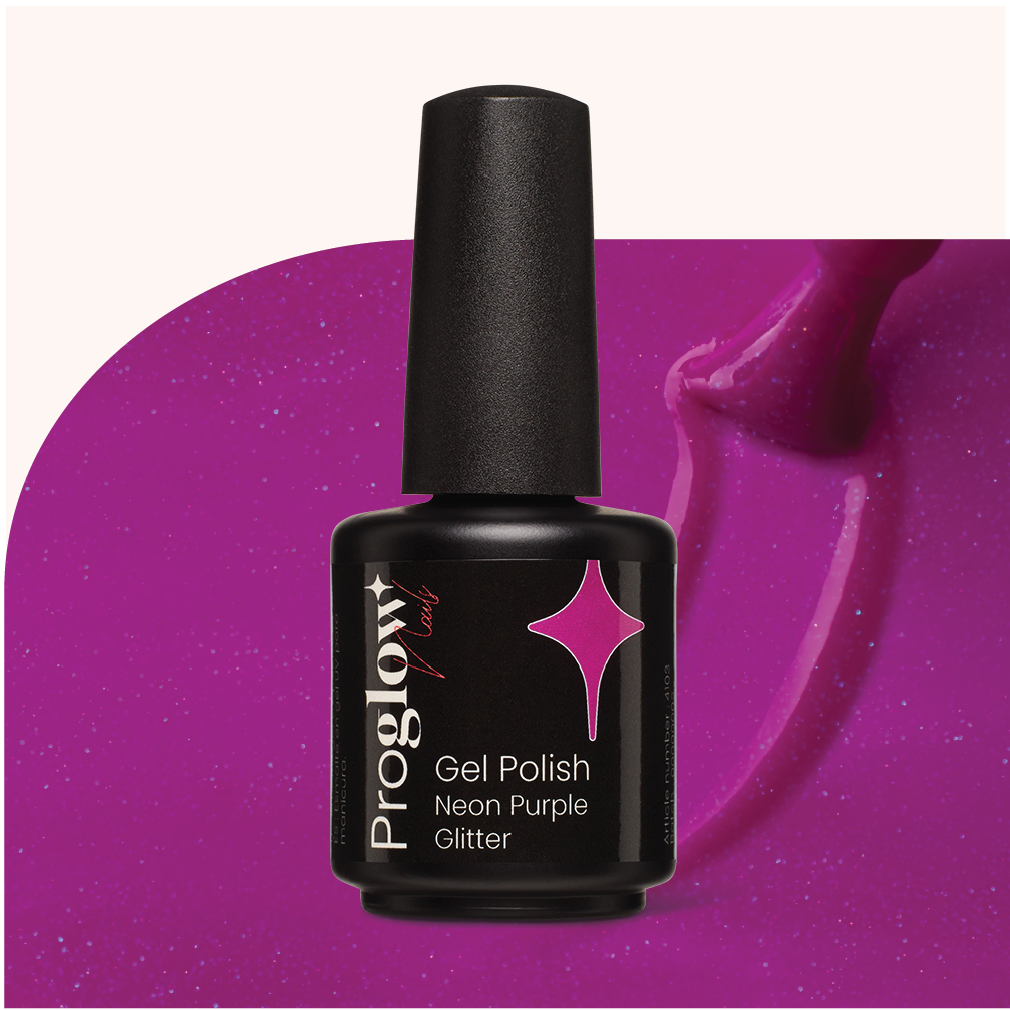 4103 Gel Polish Neon Purple Glitter 1