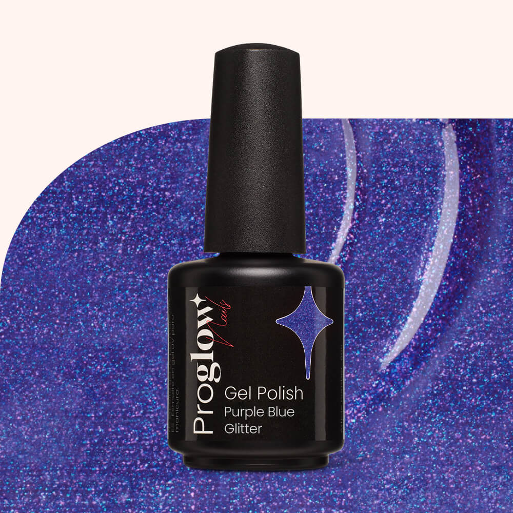 Gel Polish Shellac Purple Blue Glitter