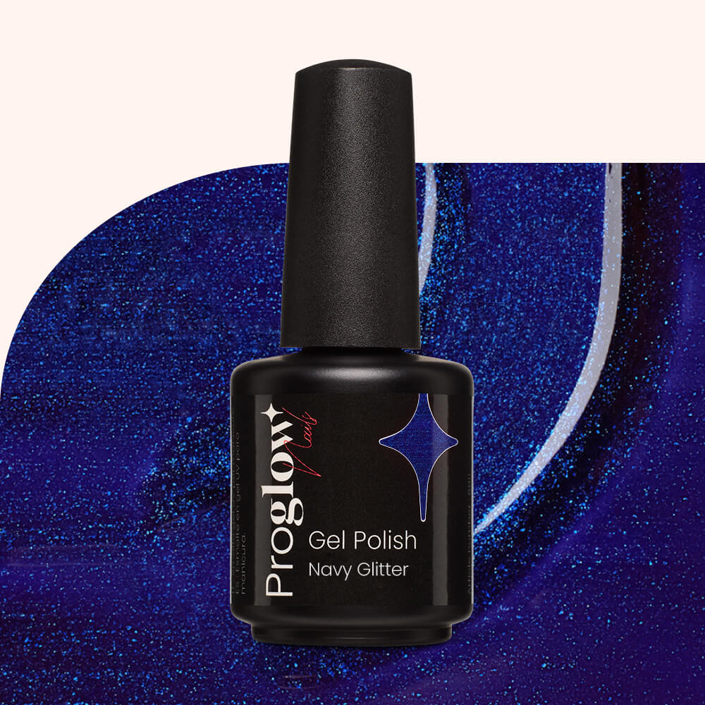 Gel Polish Shellac Navy Glitter
