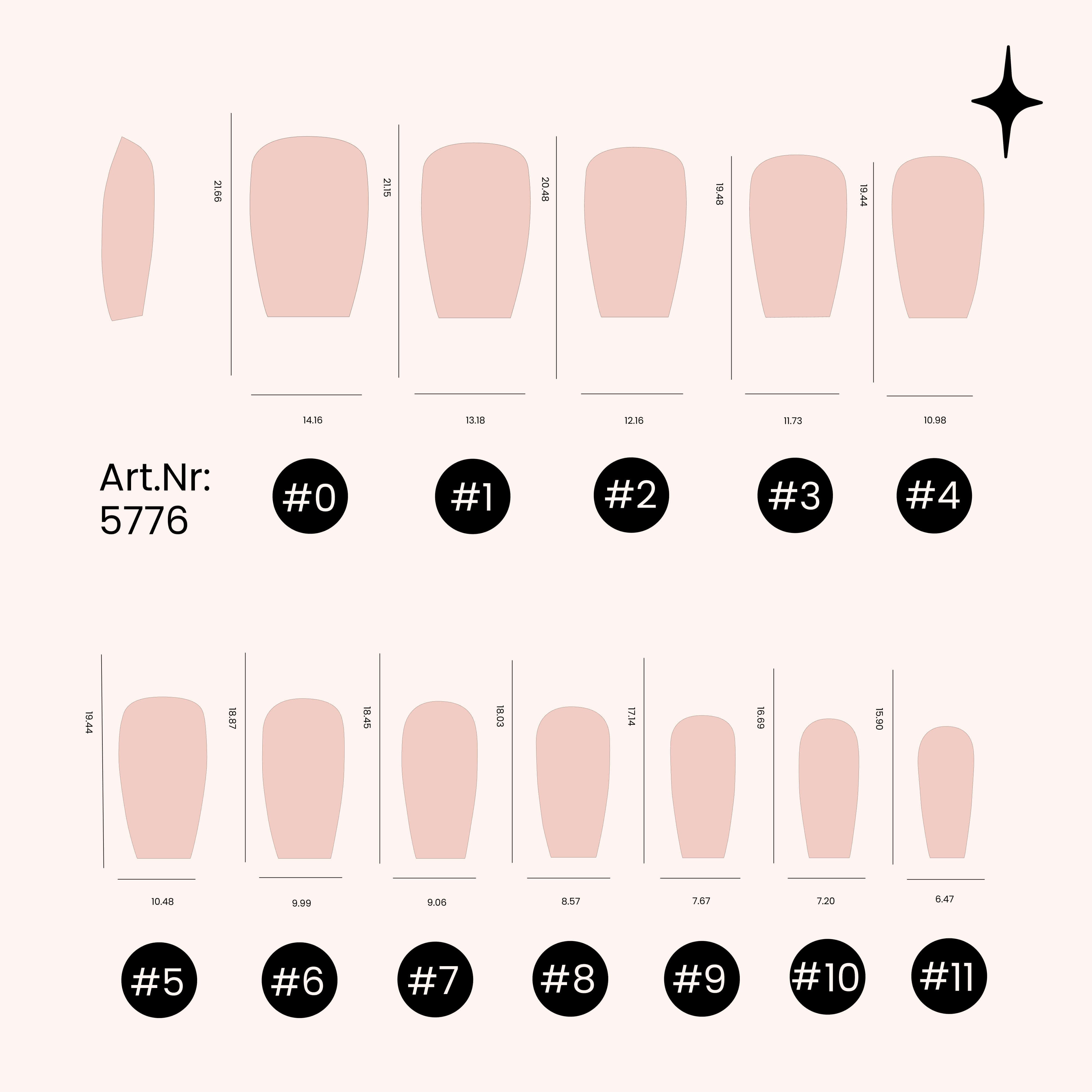 Soft Gel Nail Tips Short Coffin Shape 500 in Tipbox