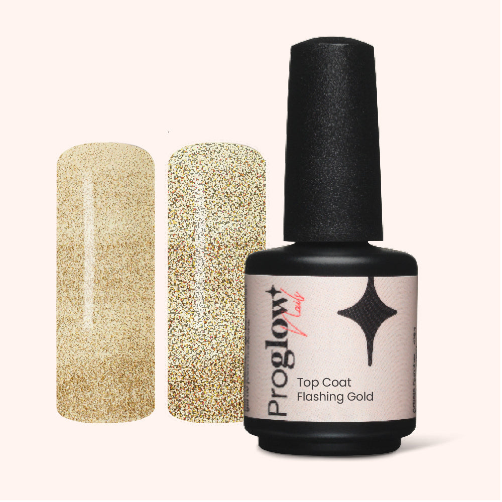 Gel Polish Flashing Gold Top Coat - No Wipe