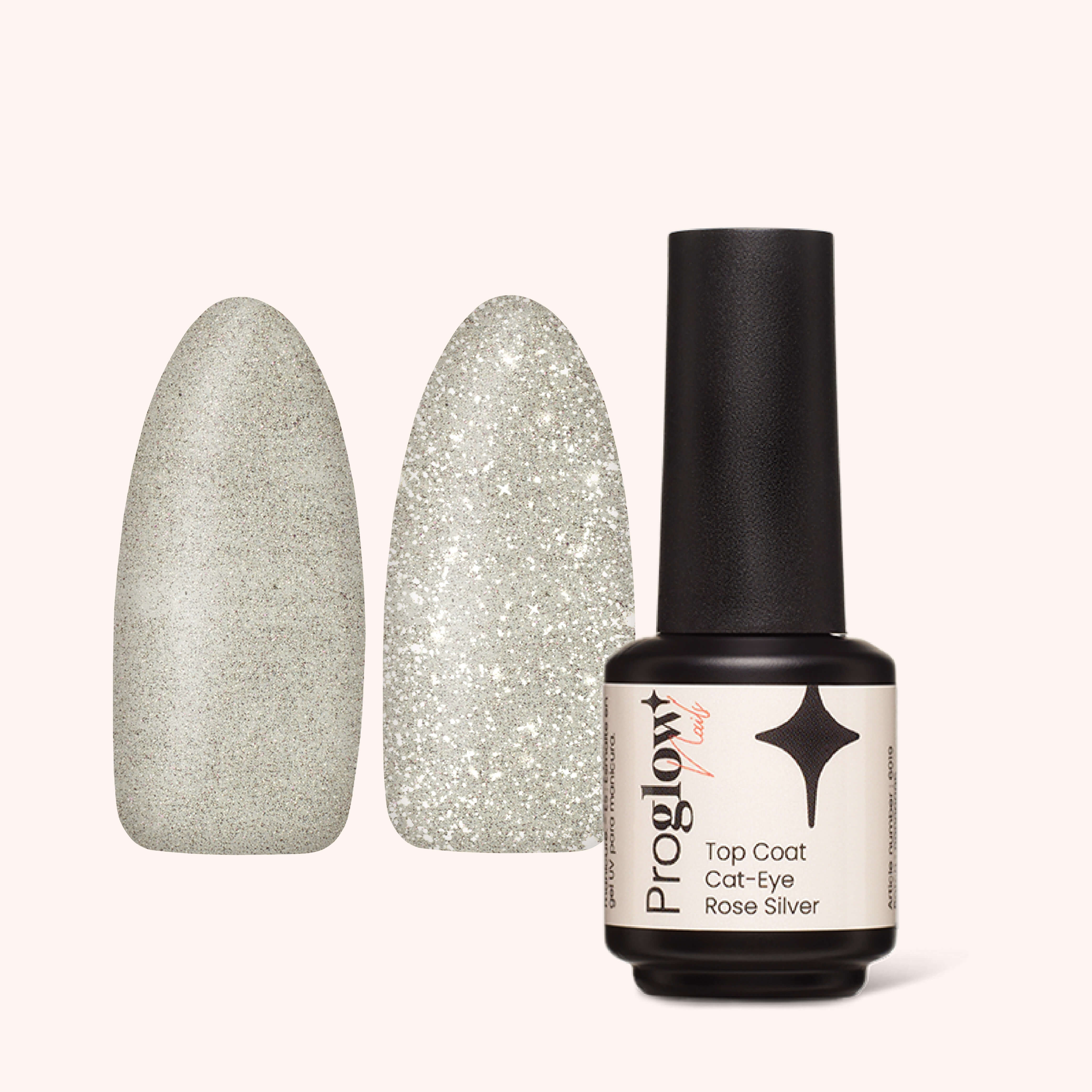 Gel Polish Cat-Eye Rose Silver Top Coat - No Wipe