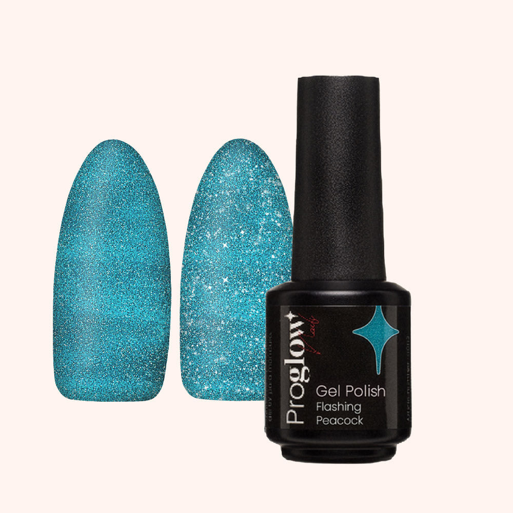 Gel Polish Shellac Flashing Blue Peacock