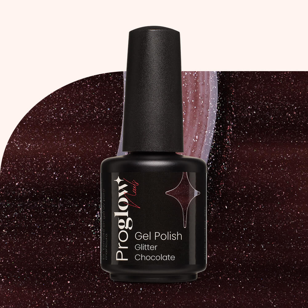 Gel Polish Shellac Glitter Chocolate