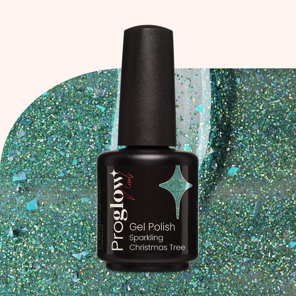 Gel Polish Shellac Sparkling Christmas Tree