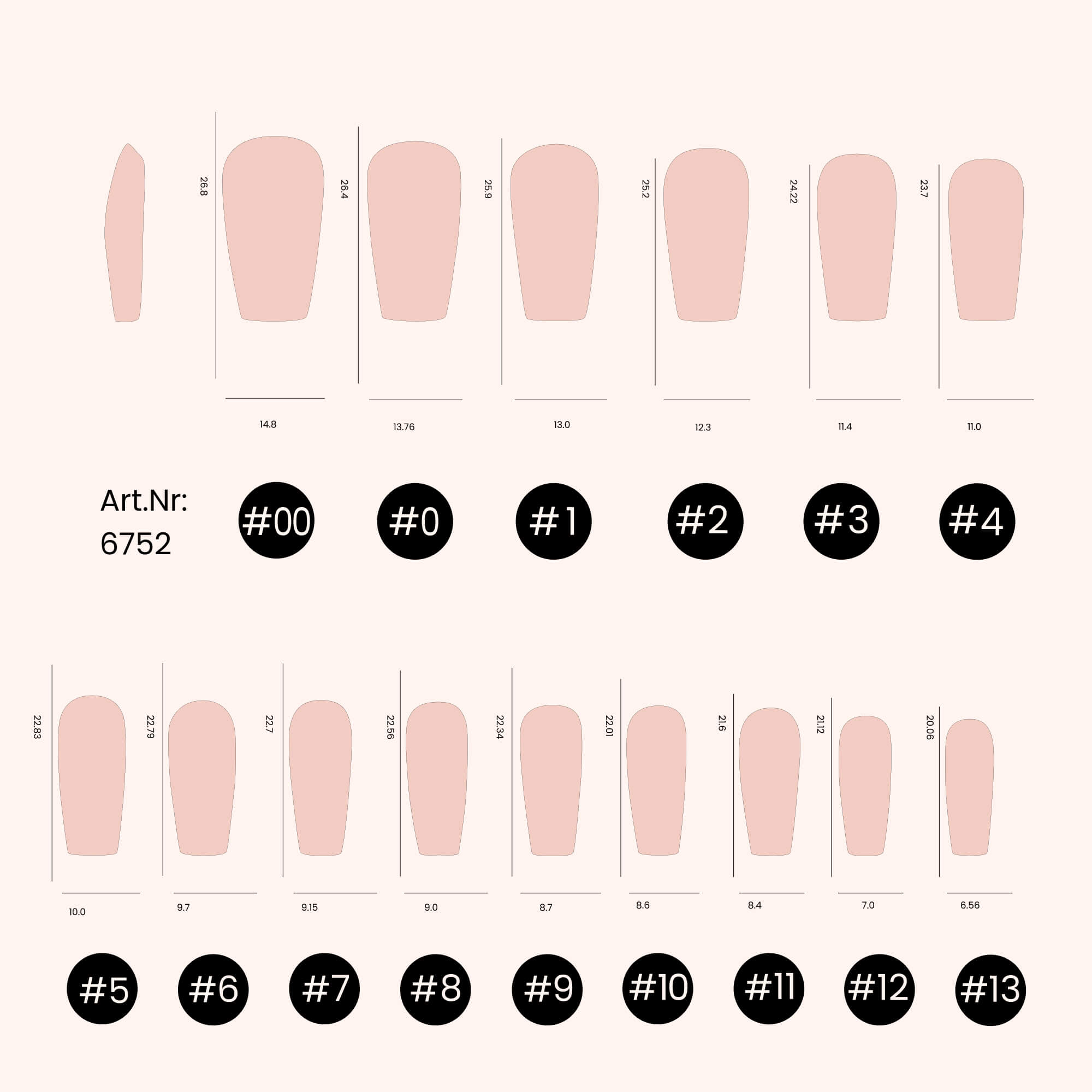 Soft Gel Nail Tips C-Curve Medium Coffin 600