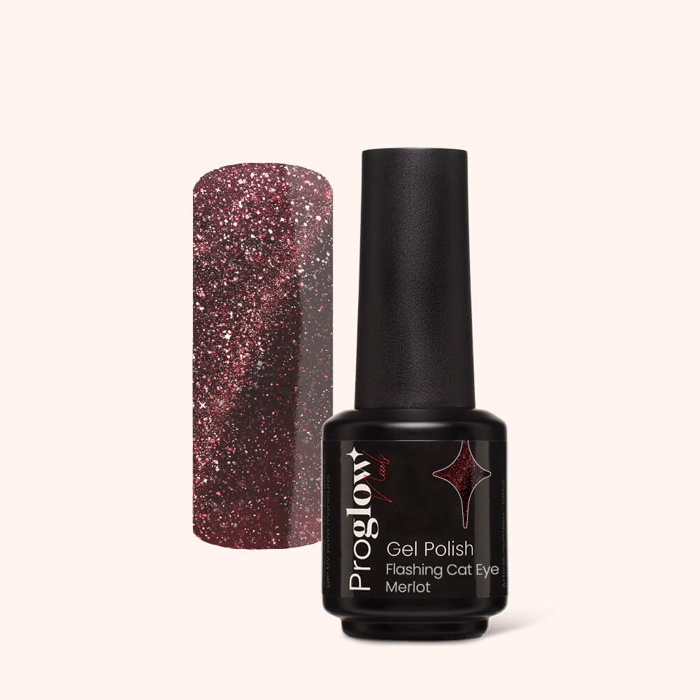 Gel Polish Shellac Flashing Cat Eye Merlot