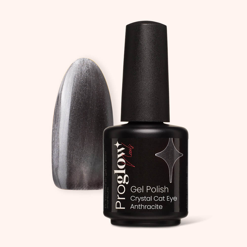 Gel Polish Shellac Crystal Cat Eye Anthracite