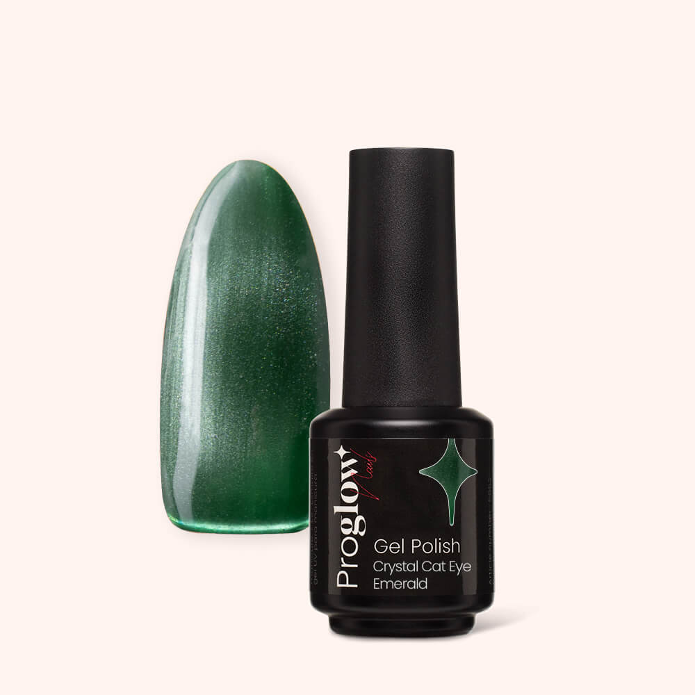 Gel Polish Shellac Crystal Cat Eye Emerald