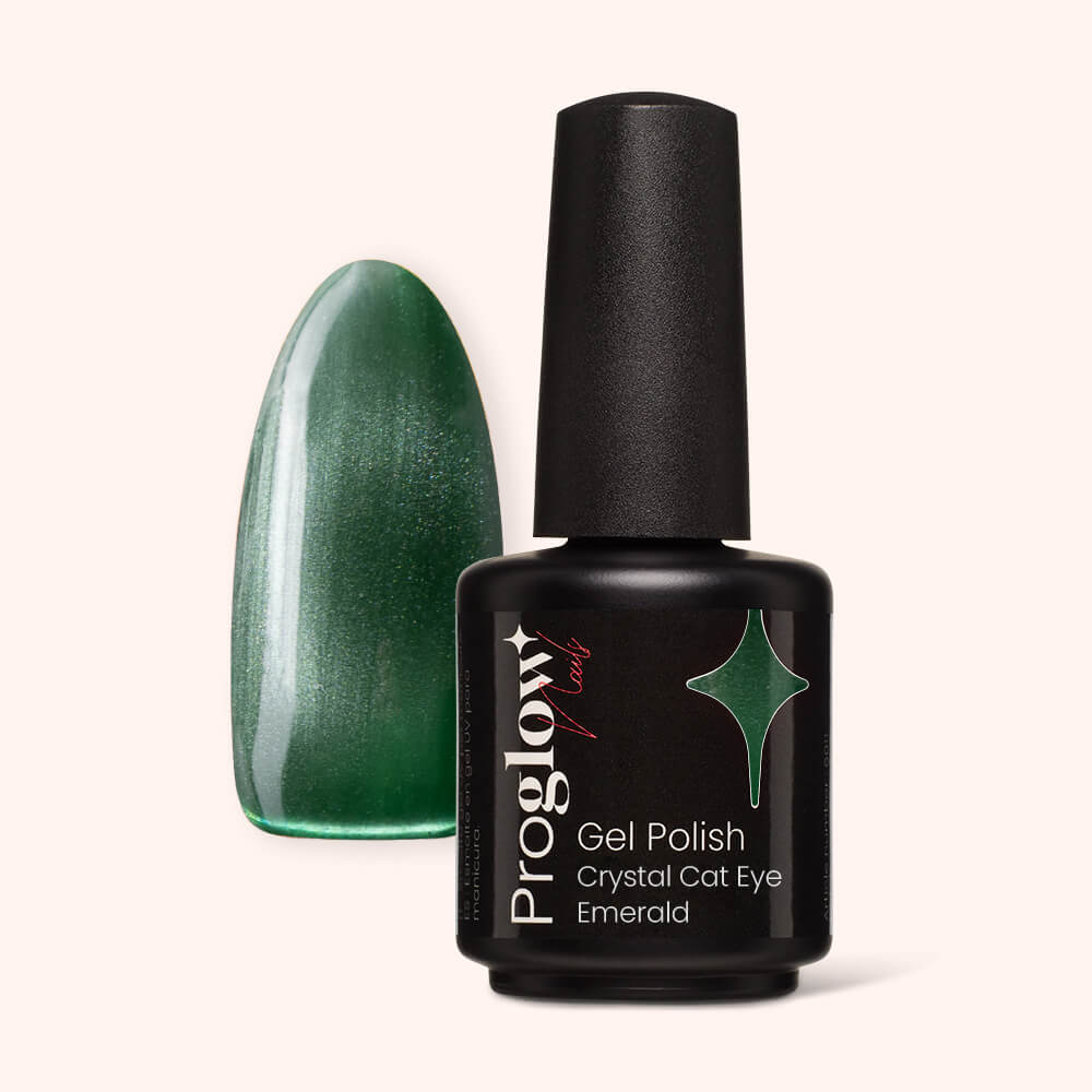 Gel Polish Shellac Crystal Cat Eye Emerald