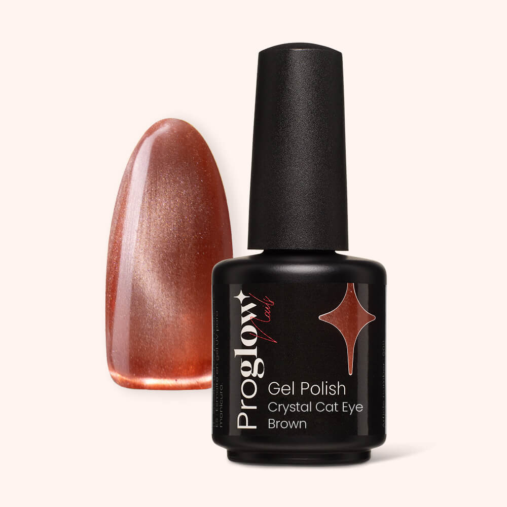 Gel Polish Shellac Crystal Cat Eye Brown