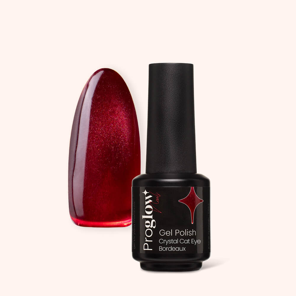 Gel Polish Shellac Crystal Cat Eye Bordeaux