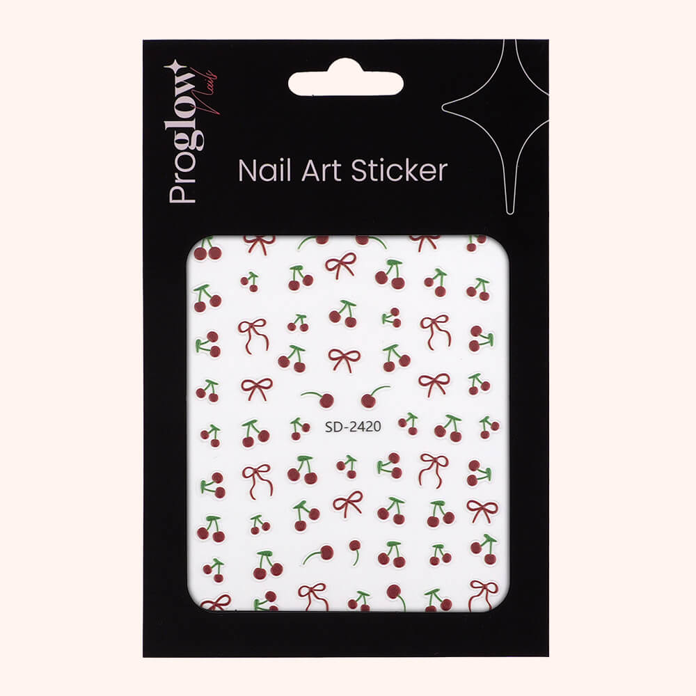 Nail Sticker Bow & Cherry