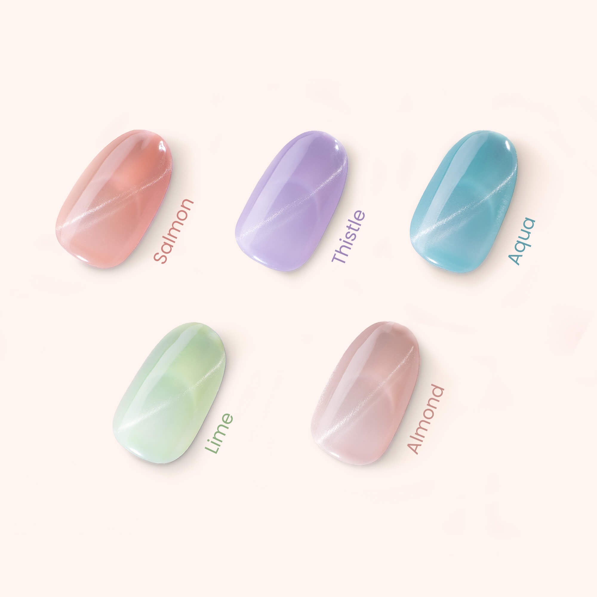 Gel Polish Shellac Soft Pastel Cat Eye Thistle