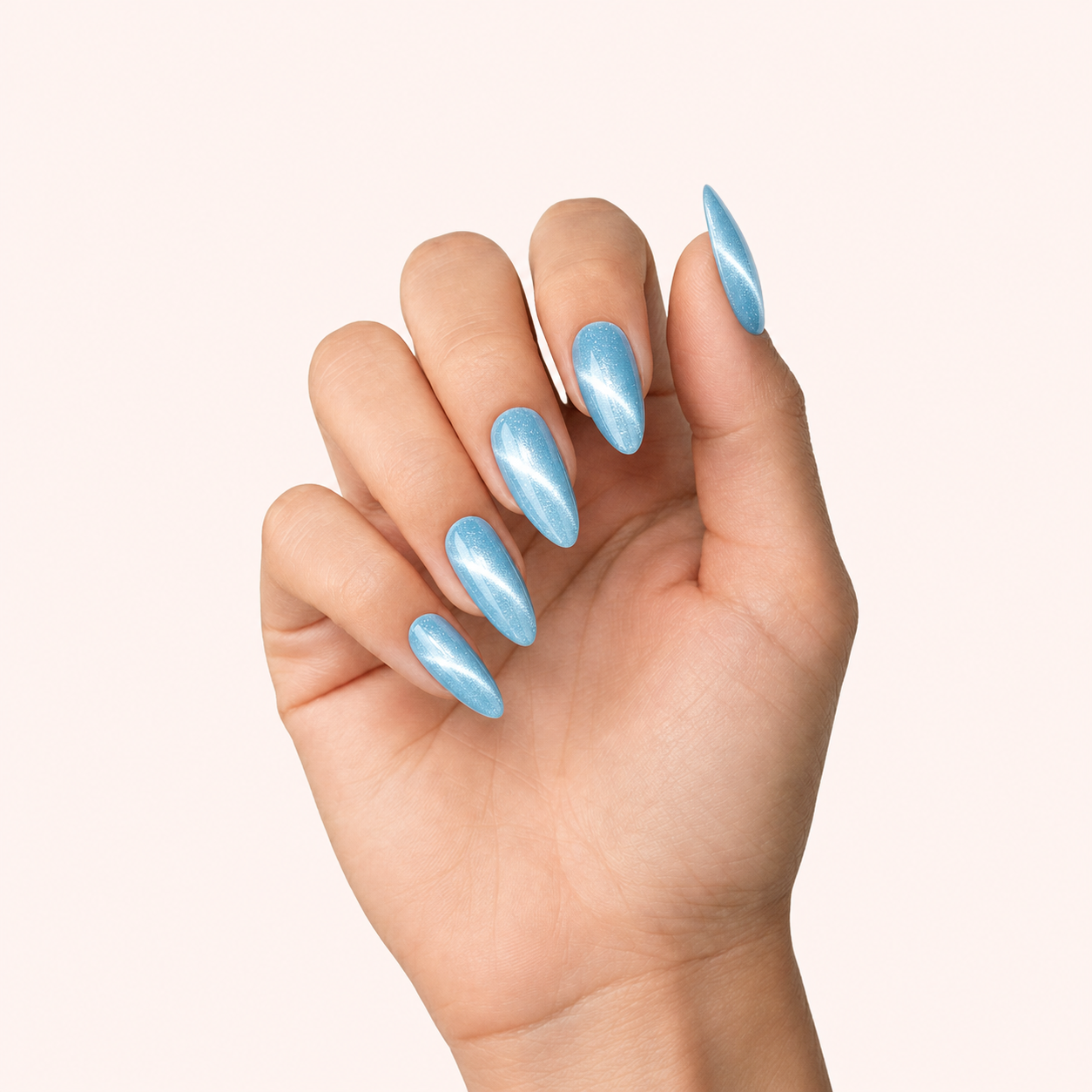 Gel Polish Shellac Soft Pastel Cat Eye Aqua
