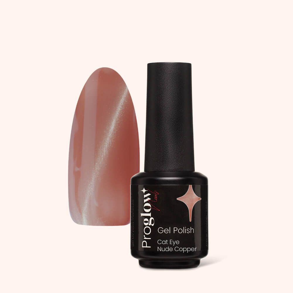Gel Polish Shellac Cat Eye Nude Copper