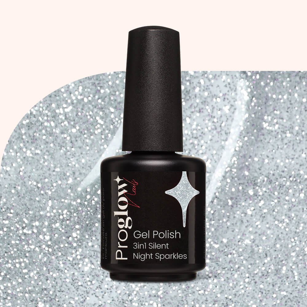 Gel Polish Shellac 3in1 No Wipe Silent Night Sparkle