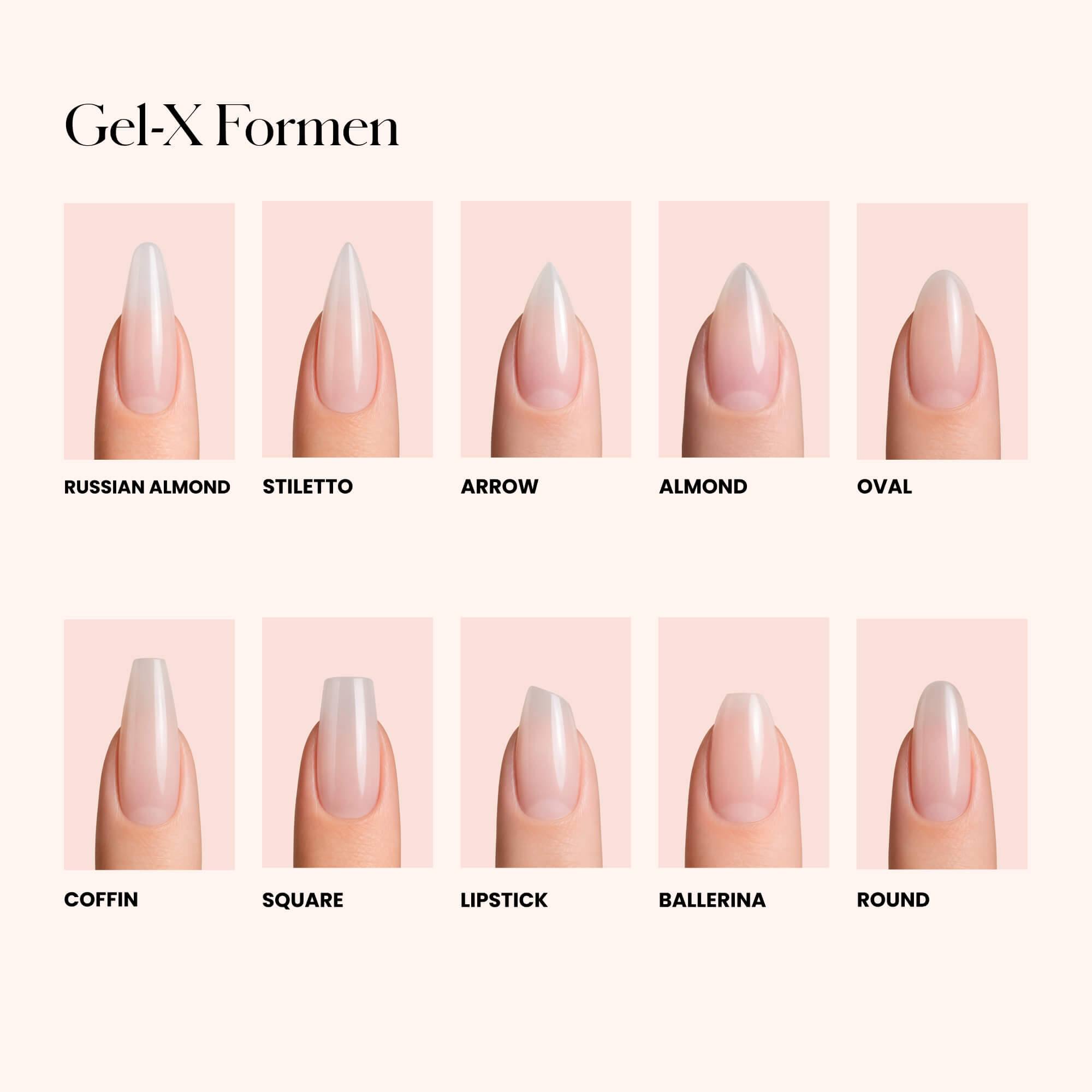 Soft Gel Nail Tips Round Shape 500 in Tipbox