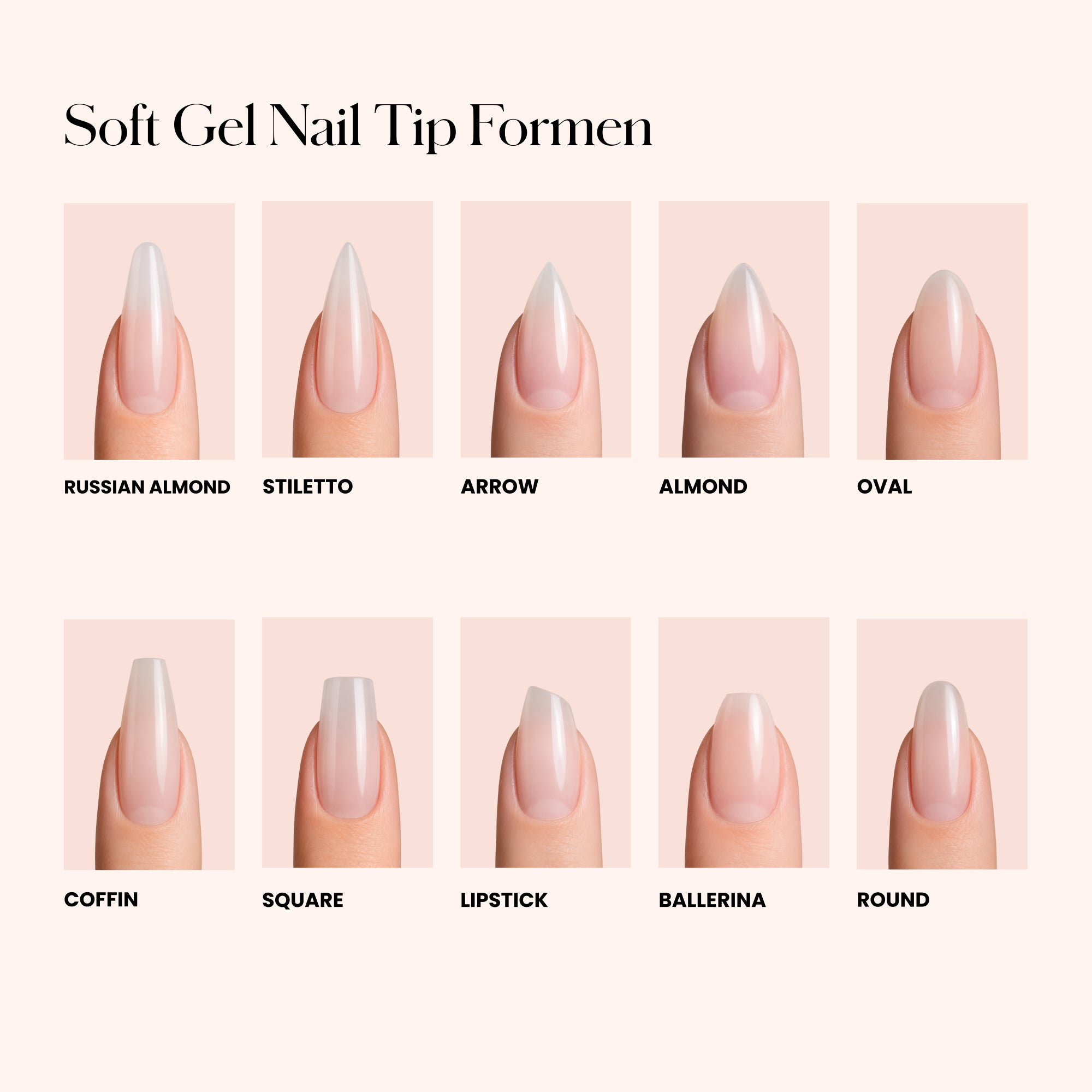 Soft Gel Nail Tips Half Buffed Long Almond Shape 504