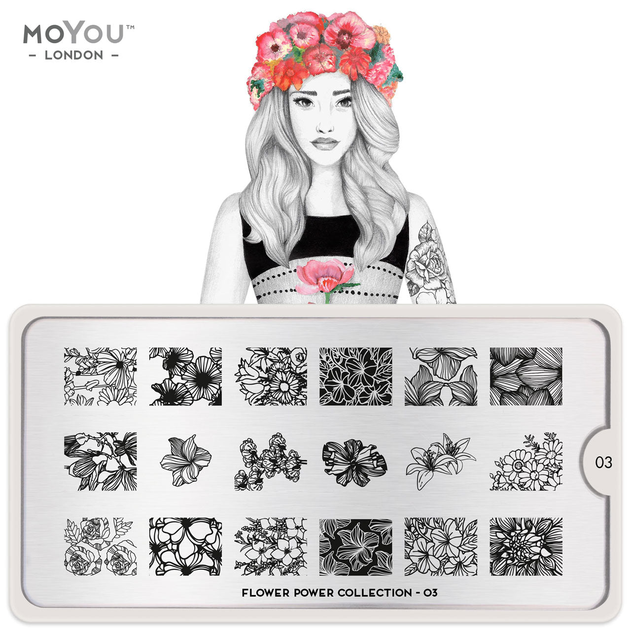 MoYou Stamping Plate Flower Power 03